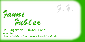 fanni hubler business card
