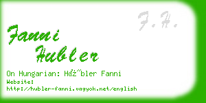 fanni hubler business card